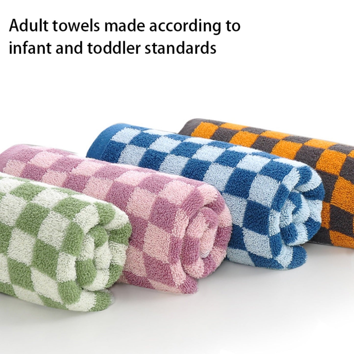 Checkered Bath Towels for Bathroom, Shower Towels 30" x 14", Super Soft and Quick Dry, Colorful Towel for Summer Beach Pool Green