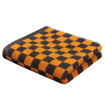 Checkered Bath Towels for Bathroom, Shower Towels 30" x 14", Super Soft and Quick Dry, Colorful Towel for Summer Beach Pool Green Orange