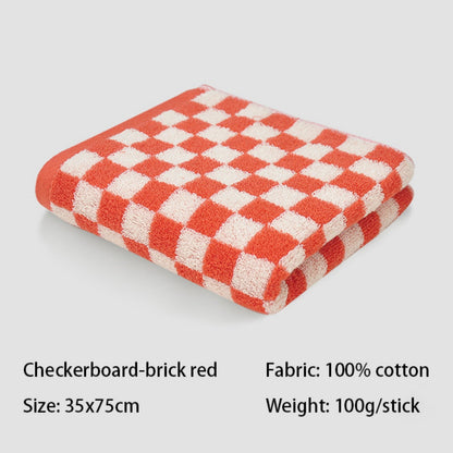Checkered Bath Towels for Bathroom, Shower Towels 30" x 14", Super Soft and Quick Dry, Colorful Towel for Summer Beach Pool Green Red