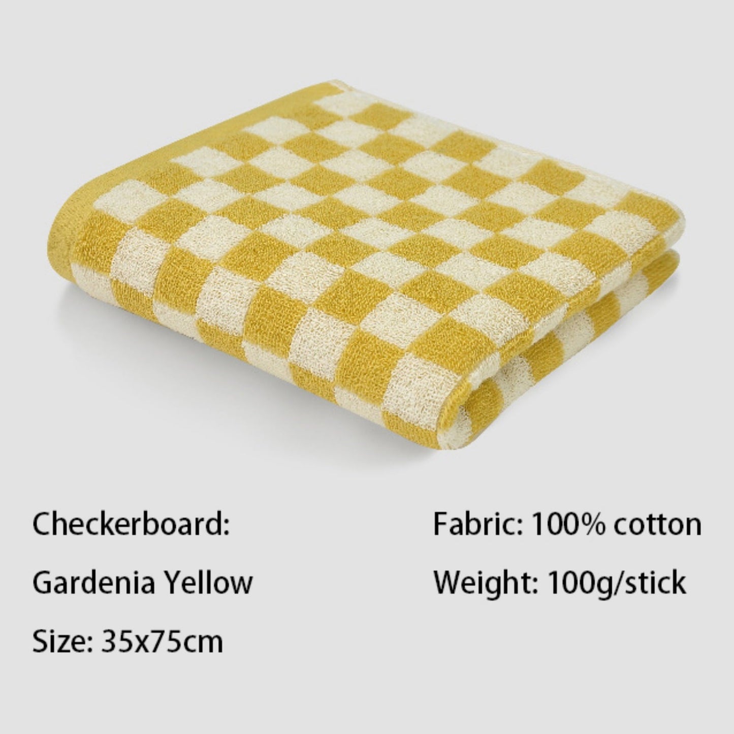 Checkered Bath Towels for Bathroom, Shower Towels 30" x 14", Super Soft and Quick Dry, Colorful Towel for Summer Beach Pool Green Yellow