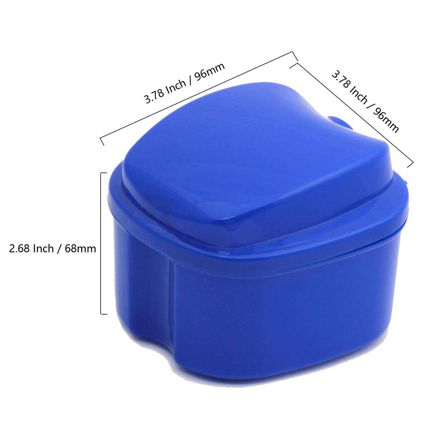 Denture Bath Case Cup Box Holder Storage Container with Denture Cleaner Brush Strainer Basket for Travel Cleaning Purple