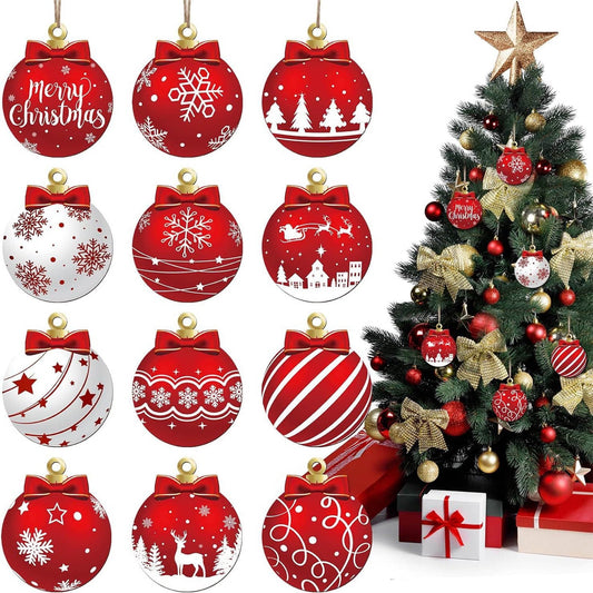 PALIFEUR 12Pcs Christmas Balls Ornaments, Christmas Shatterproof Ball with Strings - Christmas Decorations for Xmas Tree, Holiday, Wedding, Party, Christmas Gifts multicolor