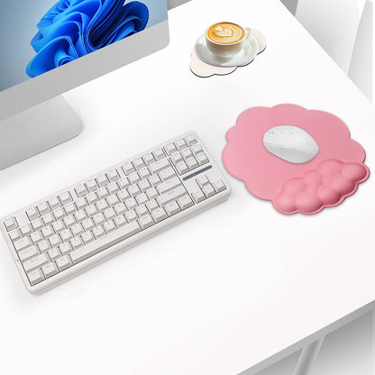 GHSOHS Ergonomic Mouse Pad with Wrist Support Cute Cloud Shape Wrist Pad Memory Cotton Keyboard Hand Rest Non Slip Wrist Pad Non-Slip Mousepad for Computer Laptop as the picture shows