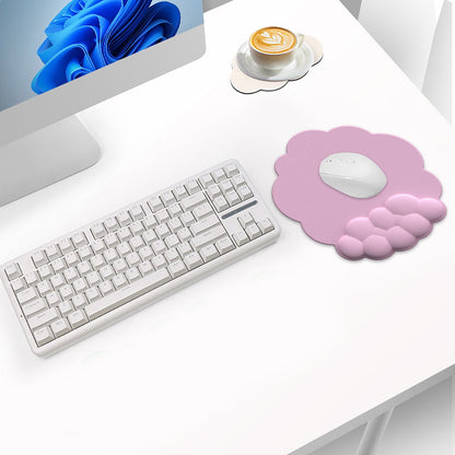 GHSOHS Ergonomic Mouse Pad with Wrist Support Cute Cloud Shape Wrist Pad Memory Cotton Keyboard Hand Rest Non Slip Wrist Pad Non-Slip Mousepad for Computer Laptop as the picture shows