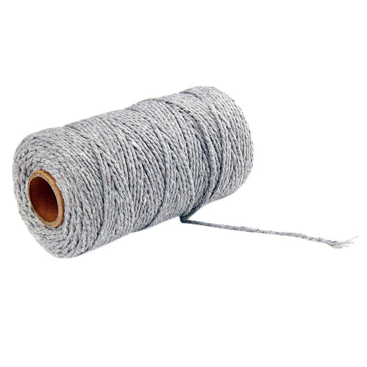 Danhjin 100m Long/100Yard Pure Cotton Twisted Cord Rope Crafts Macrame Artisan String - on Clearance Gray