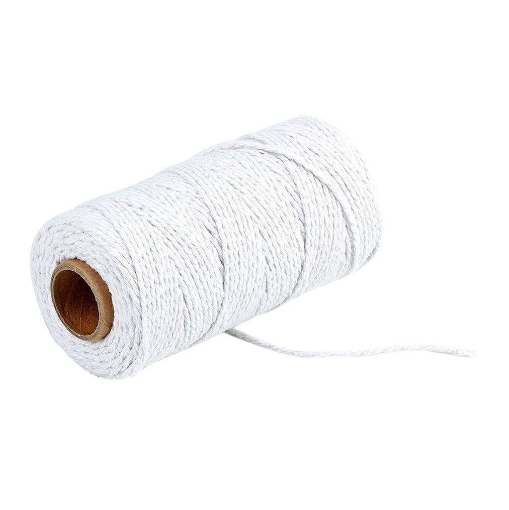 Danhjin 100m Long/100Yard Pure Cotton Twisted Cord Rope Crafts Macrame Artisan String - on Clearance White