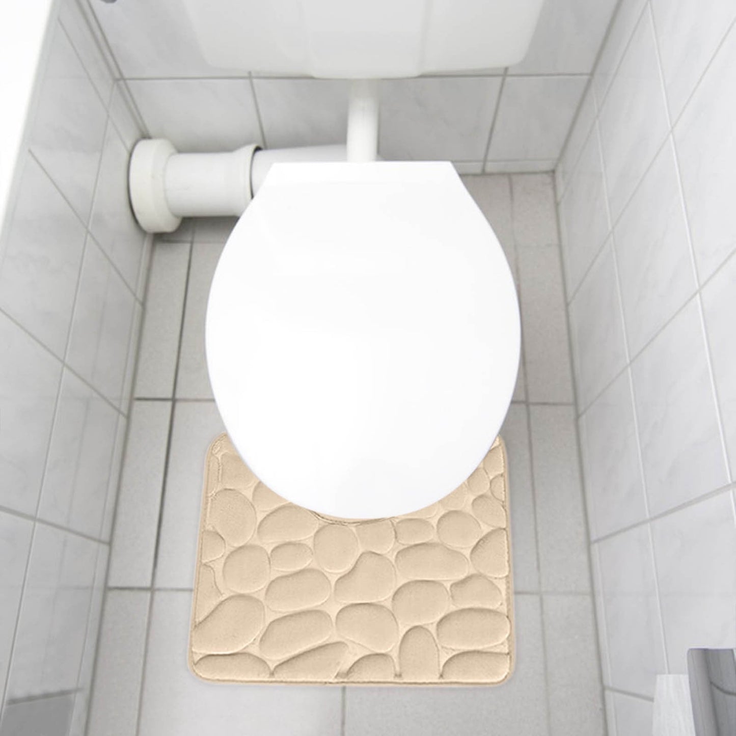 Tyidzon Bathroom Rugs Sets 4 Piece with Toilet Lid Cover, Non-Slip Absorbentb Rugs and Mats for Bathroom, Bath Rug Set Beige
