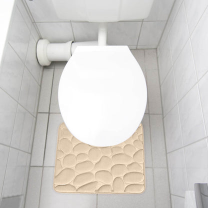 Tyidzon Bathroom Rugs Sets 4 Piece with Toilet Lid Cover, Non-Slip Absorbentb Rugs and Mats for Bathroom, Bath Rug Set Beige