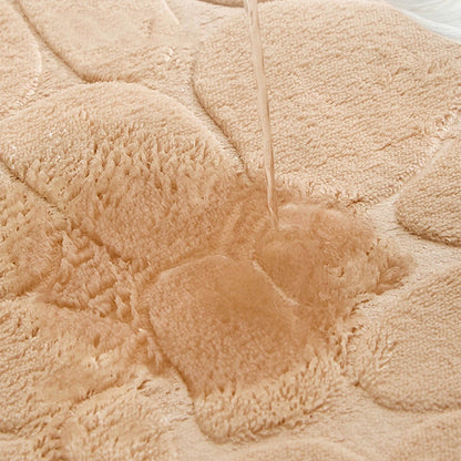 Tyidzon Bathroom Rugs Sets 4 Piece with Toilet Lid Cover, Non-Slip Absorbentb Rugs and Mats for Bathroom, Bath Rug Set Beige