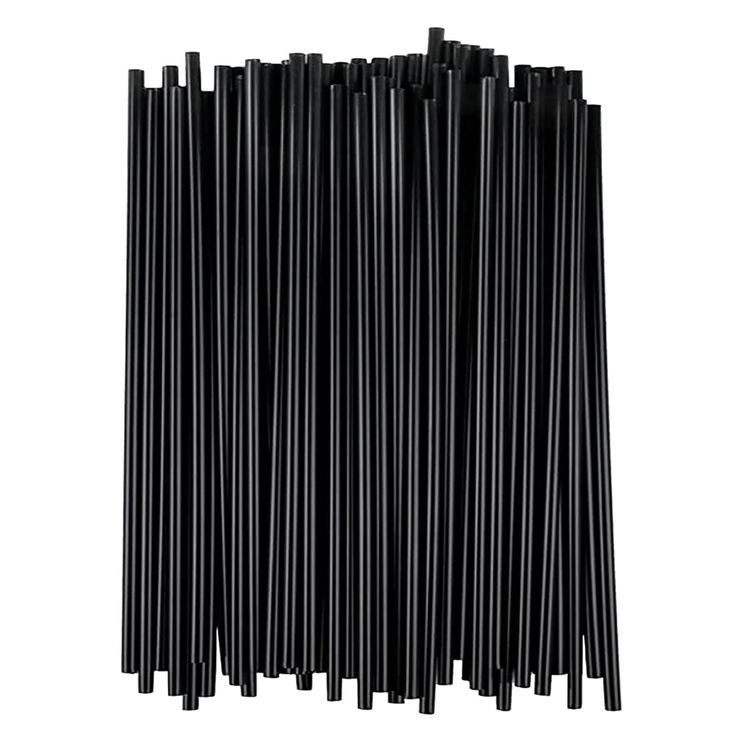 Dmlowu 100Pc 10 Inch Coffee & Cocktail Stirrers/Straws Disposable Plastic Sip Stir Swizzle Sticks - Black