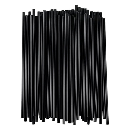Dmlowu 100Pc 10 Inch Coffee & Cocktail Stirrers/Straws Disposable Plastic Sip Stir Swizzle Sticks - Black