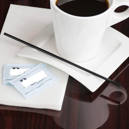 Dmlowu 100Pc 10 Inch Coffee & Cocktail Stirrers/Straws Disposable Plastic Sip Stir Swizzle Sticks - Black
