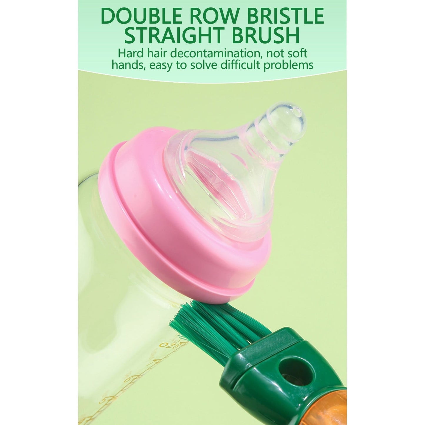 Dmlowu Bottle Brush, 14 Inch Long Handle Water Bottle Scrubbing Brush, Built for Cleaning Sport Bottles, Water Bottles, Coffee Mugs, Wine Decanters, Tea Kettles Green