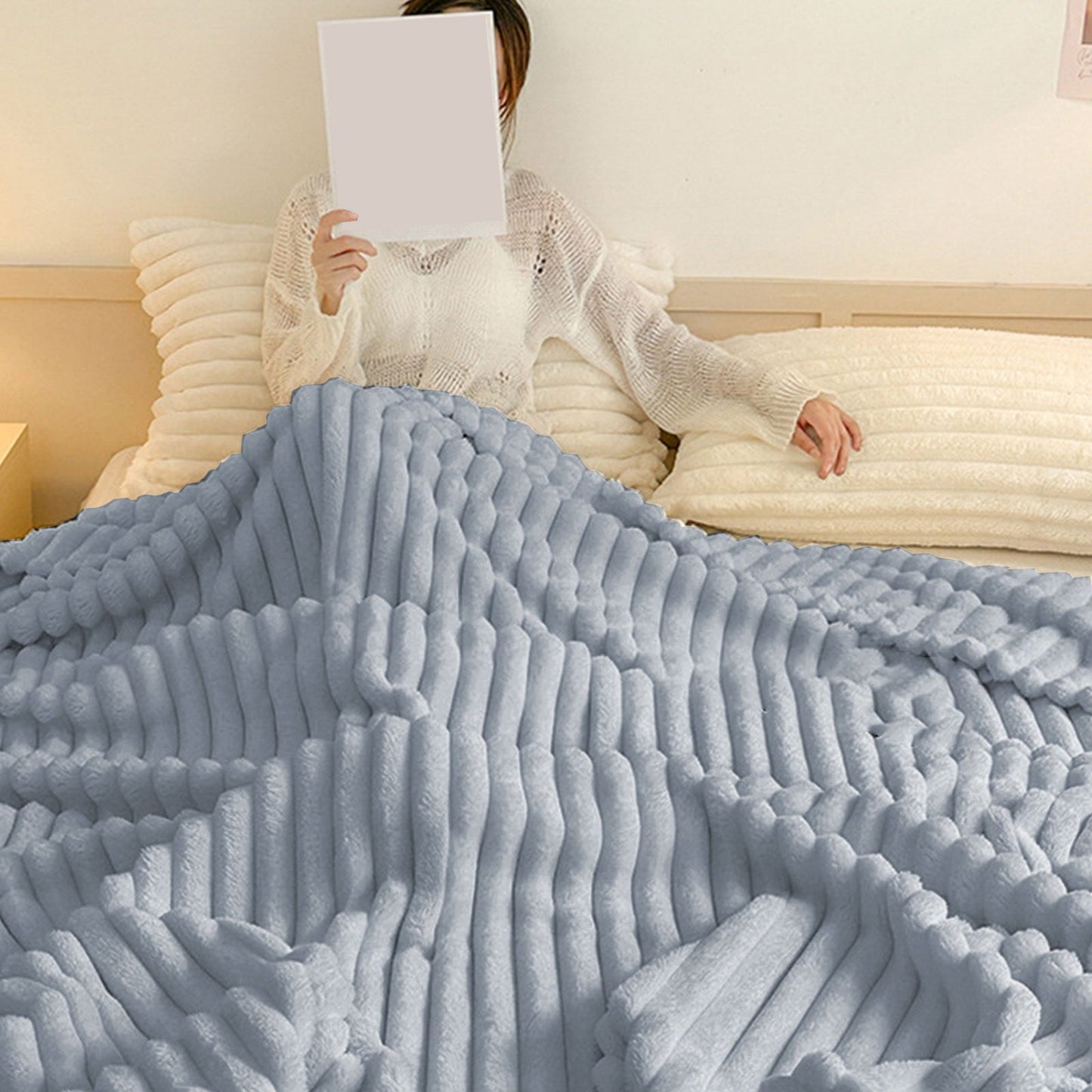 Djunllk Throw Blanket for Couch - Dark Gray Super Thick Double Layer Soft Blanket, Throw Blanket All Year Round Home Decor Fuzzy Warm Gifts for Women 27.5" x 39.3" AA00_Dark Gray