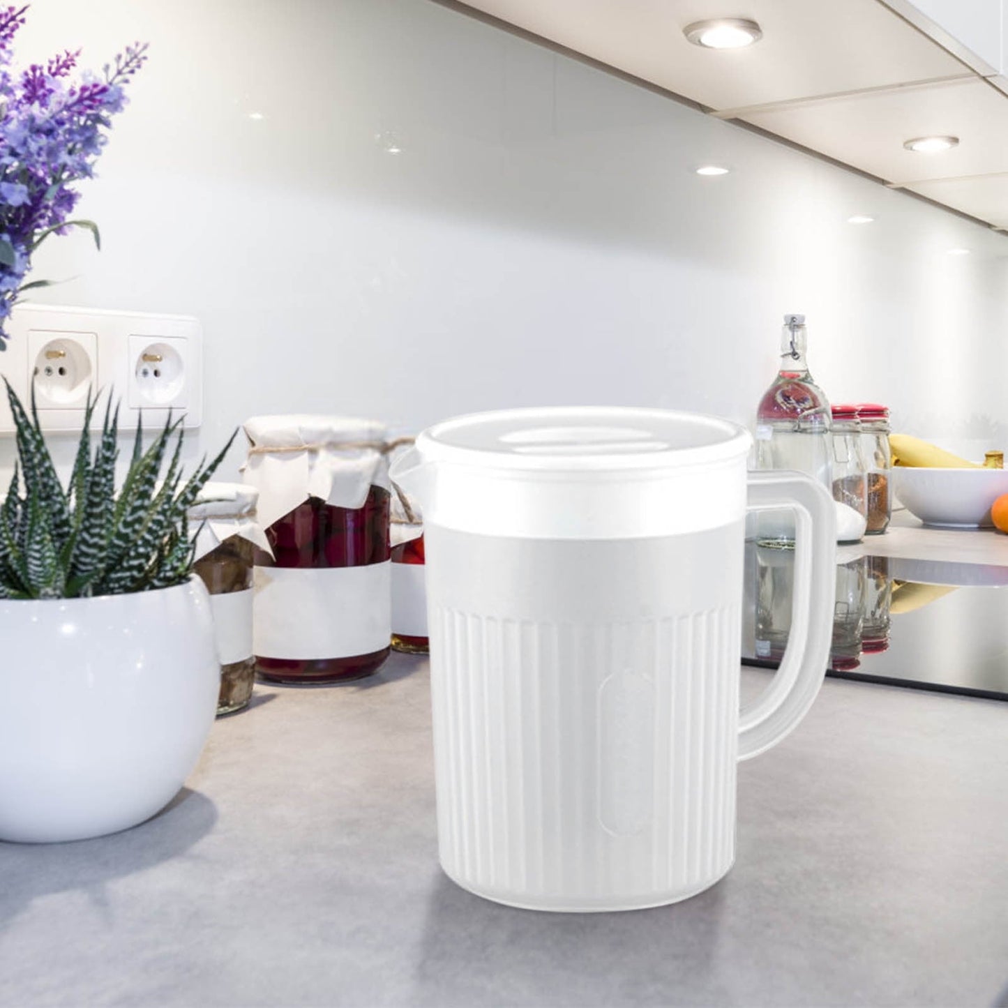 Tyidzon Juice Pitcher with Lids for Fridge, Water Jug for Teas, Juices & Iced Beverages - Fridge & Dishwasher Safe A