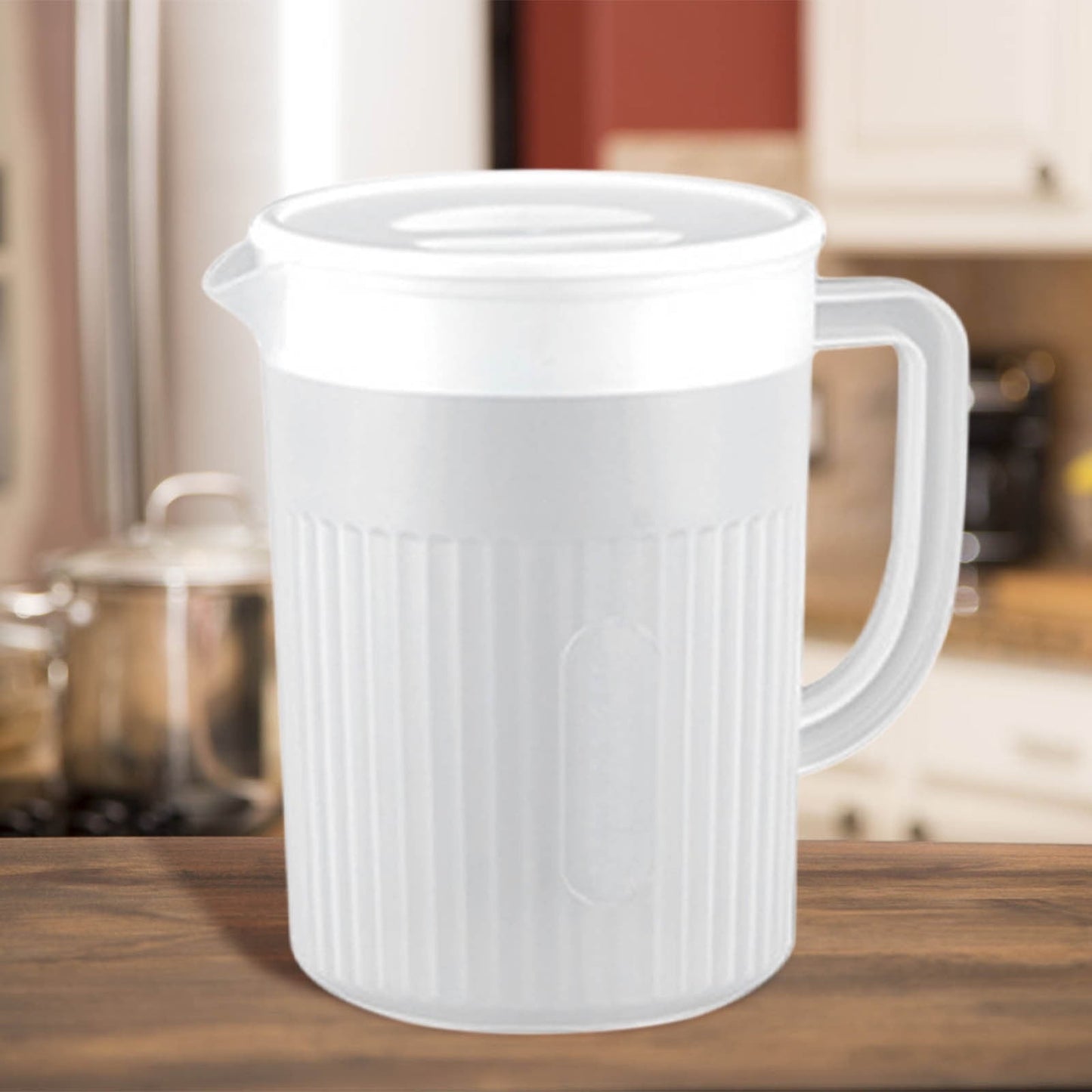Tyidzon Juice Pitcher with Lids for Fridge, Water Jug for Teas, Juices & Iced Beverages - Fridge & Dishwasher Safe A