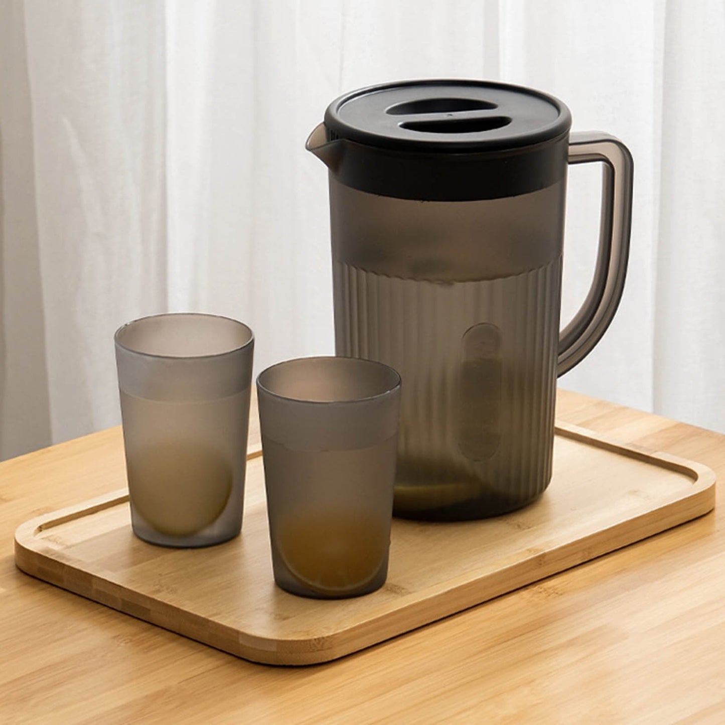 Tyidzon Juice Pitcher with Lids for Fridge, Water Jug for Teas, Juices & Iced Beverages - Fridge & Dishwasher Safe D