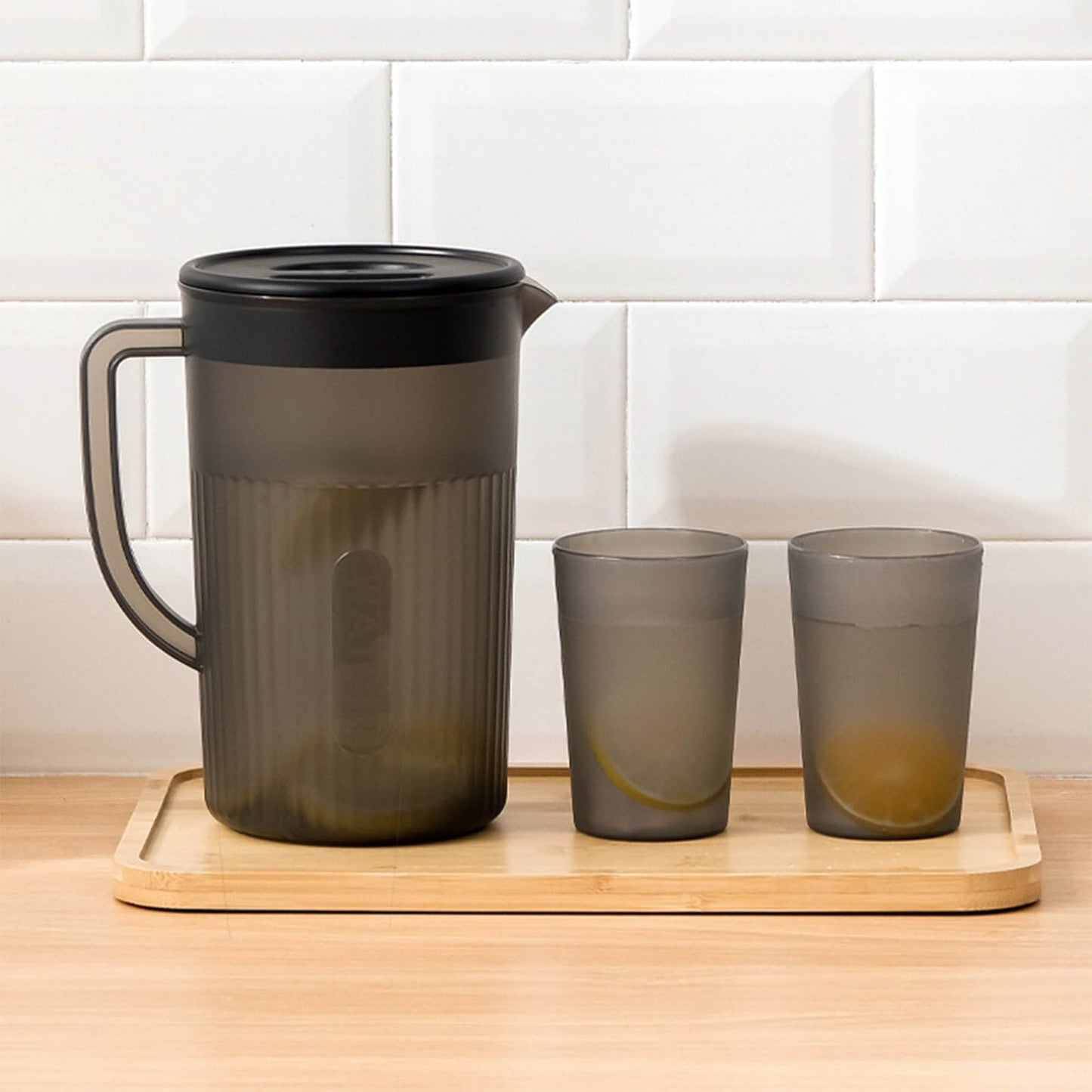 Tyidzon Juice Pitcher with Lids for Fridge, Water Jug for Teas, Juices & Iced Beverages - Fridge & Dishwasher Safe D