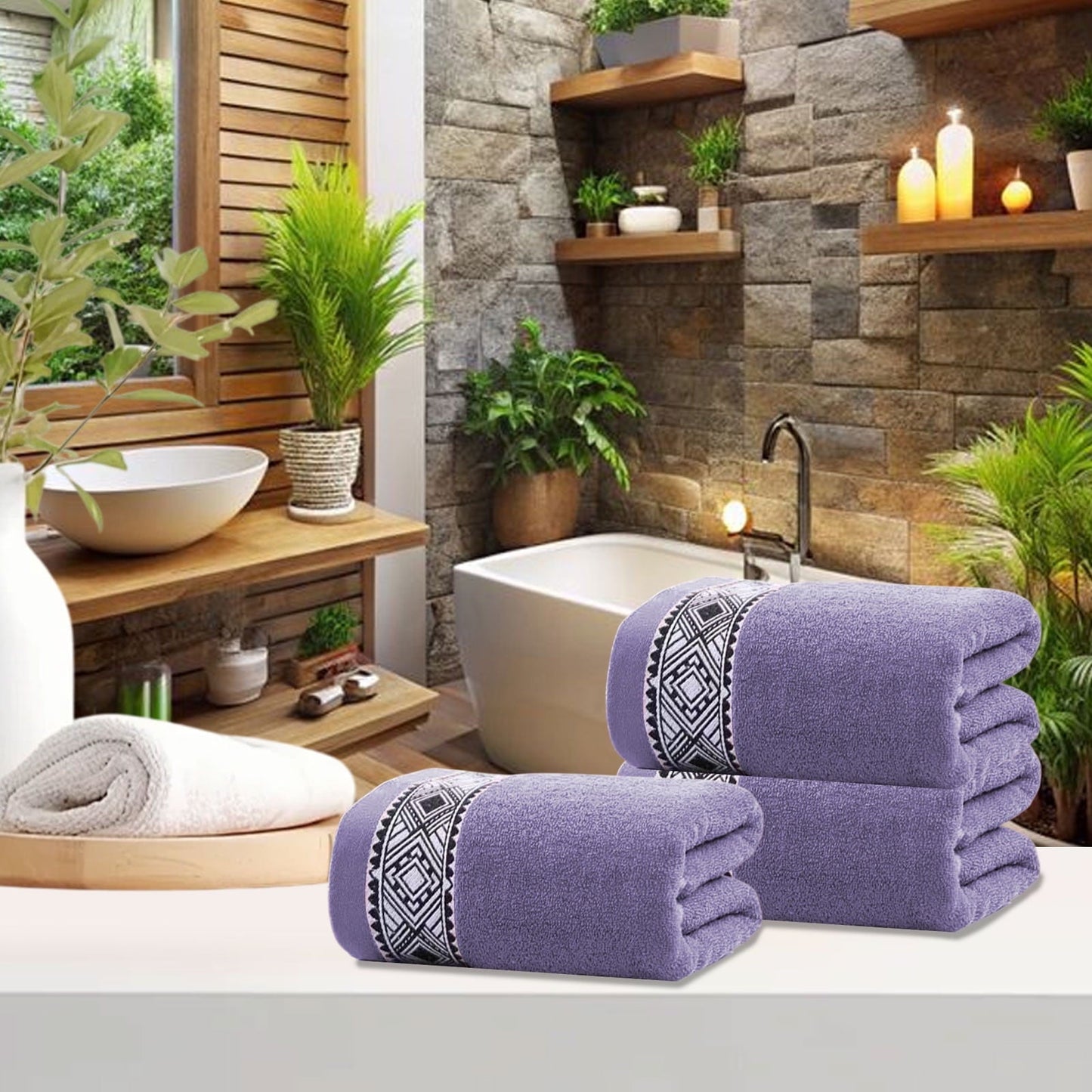 Dmlowu Luxury Bath Towels, Soft Highly Absorbent Quicker Dry Cotton Towels, Towels for Bathroom Gym, Shower, Hotel #23