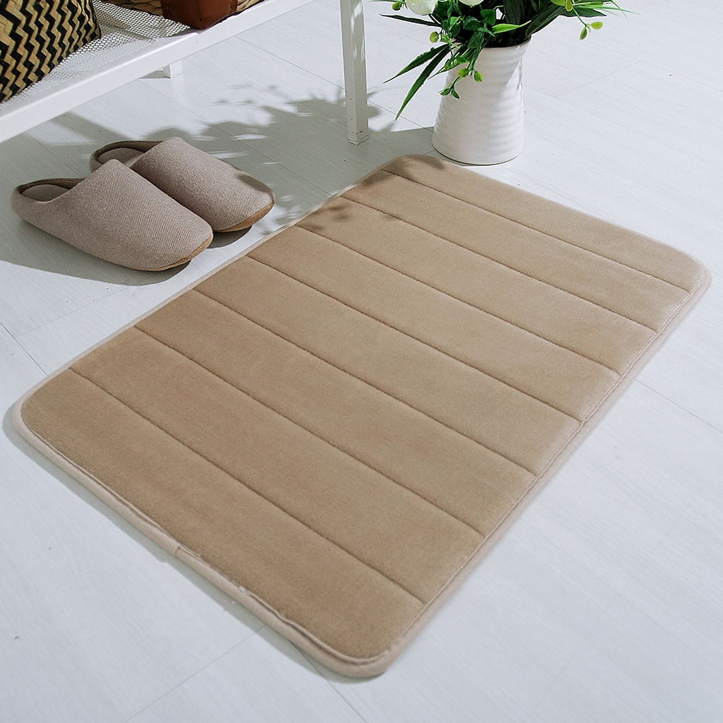 Tyidzon Soft Absorbent Bath Mat Non Slip Bathroom Rugs Quick Dry Washable Bathroom Rug for Home Bathroom Entrance Shower Floor 20 x 32 Inch Khaki