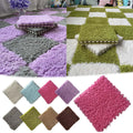 Tyidzon Puzzle Carpet Squares Soft Furry Play Mat Tiles for Home Playroom Decoration Cozy Climbing Area Rug for Kids Family Activity Spaces, Gray Green