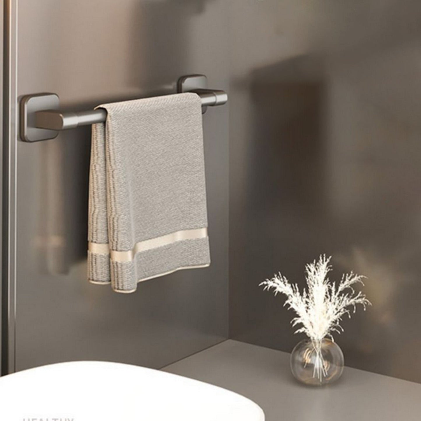 Tyidzon Hand Towel Bar 12" Stainless Steel Heavy Duty Towel Racks for Bathroom Wall Mounted, Home Decor Space-Saving Towel Rod Gray