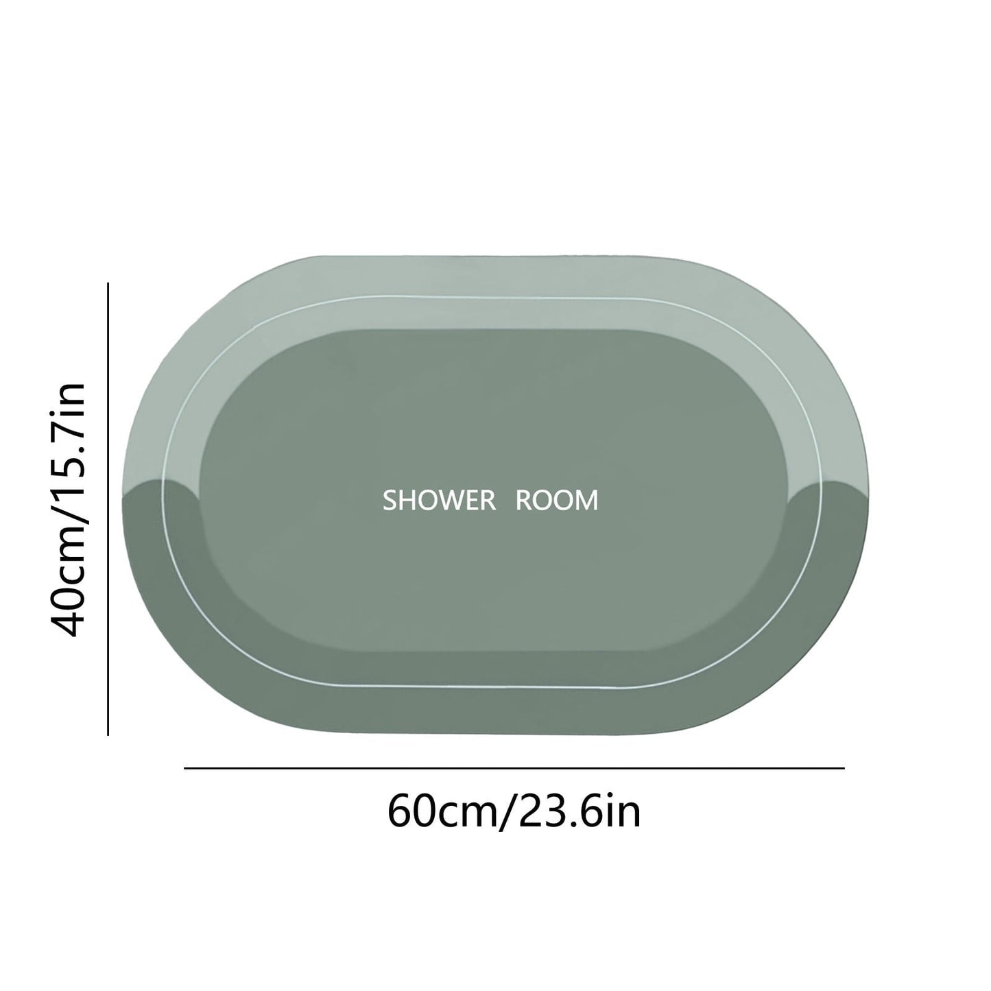 PALIFEUR Oval Bathroom Rugs, Extra Soft Absorbent Bath Mat, 15.7"x23.6" Quicker Dry Washable Bath Mats for Bathroom, Tub and Shower, Non-Slip Bathroom Rug Gray