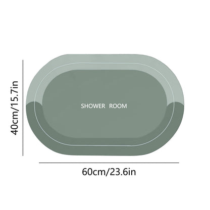 PALIFEUR Oval Bathroom Rugs, Extra Soft Absorbent Bath Mat, 15.7"x23.6" Quicker Dry Washable Bath Mats for Bathroom, Tub and Shower, Non-Slip Bathroom Rug Gray