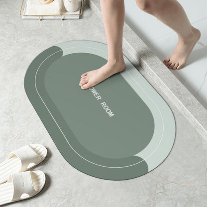 PALIFEUR Oval Bathroom Rugs, Extra Soft Absorbent Bath Mat, 15.7"x23.6" Quicker Dry Washable Bath Mats for Bathroom, Tub and Shower, Non-Slip Bathroom Rug Gray