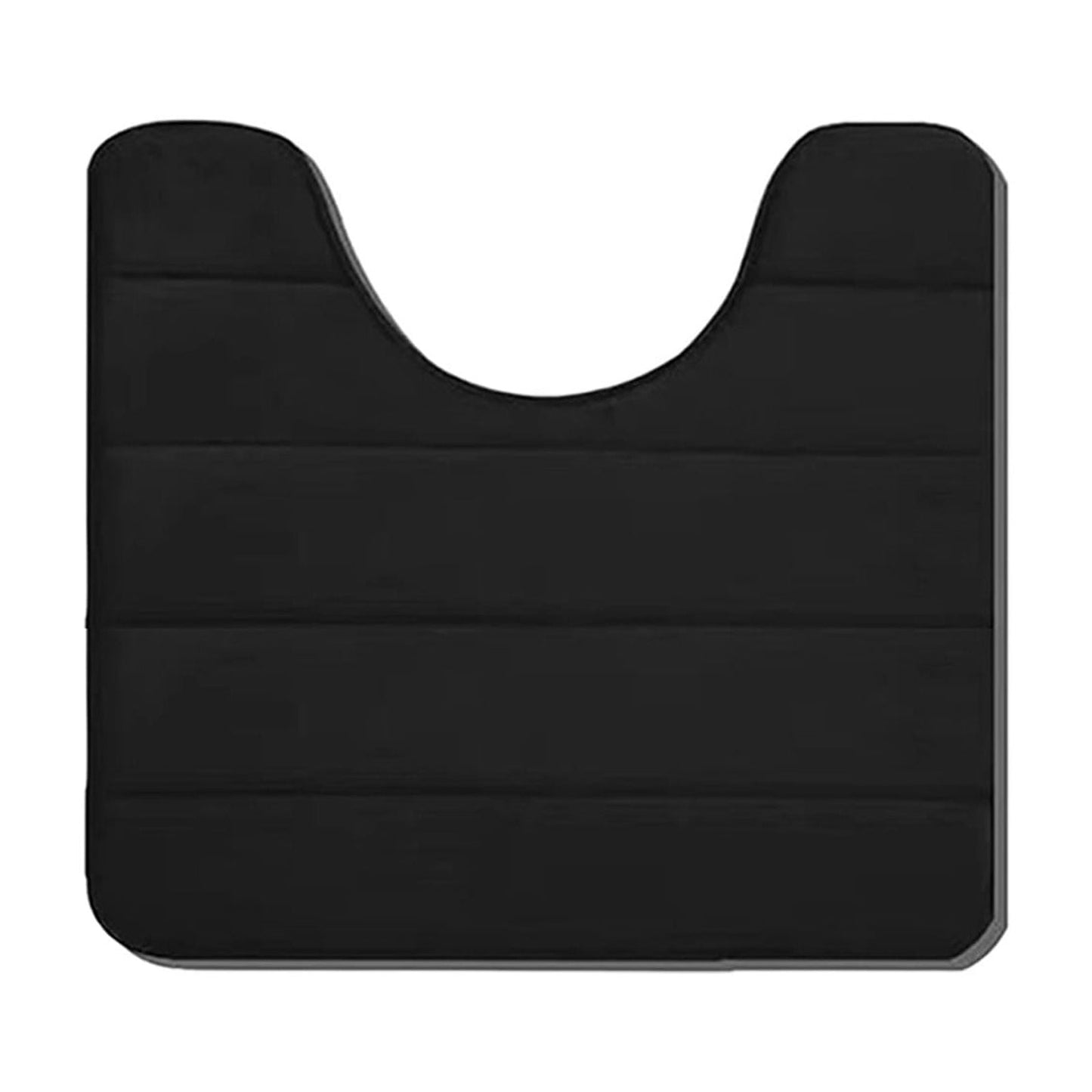 PALIFEUR Memory Foam Toilet Rug, Non-Slip Bathroom Rugs, Toilet Rugs U Shaped Washable, Commode Contour Rug, Soft Comfortable Super Water Absorption #1_Black