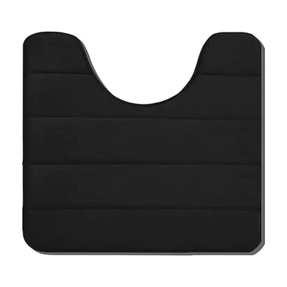 PALIFEUR Memory Foam Toilet Rug, Non-Slip Bathroom Rugs, Toilet Rugs U Shaped Washable, Commode Contour Rug, Soft Comfortable Super Water Absorption #1_Black