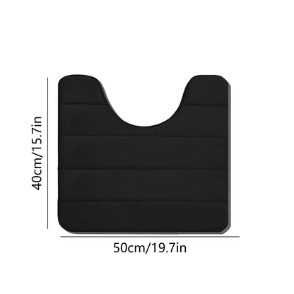 PALIFEUR Memory Foam Toilet Rug, Non-Slip Bathroom Rugs, Toilet Rugs U Shaped Washable, Commode Contour Rug, Soft Comfortable Super Water Absorption #1_Black