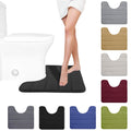 PALIFEUR Memory Foam Toilet Rug, Non-Slip Bathroom Rugs, Toilet Rugs U Shaped Washable, Commode Contour Rug, Soft Comfortable Super Water Absorption #1_Gray