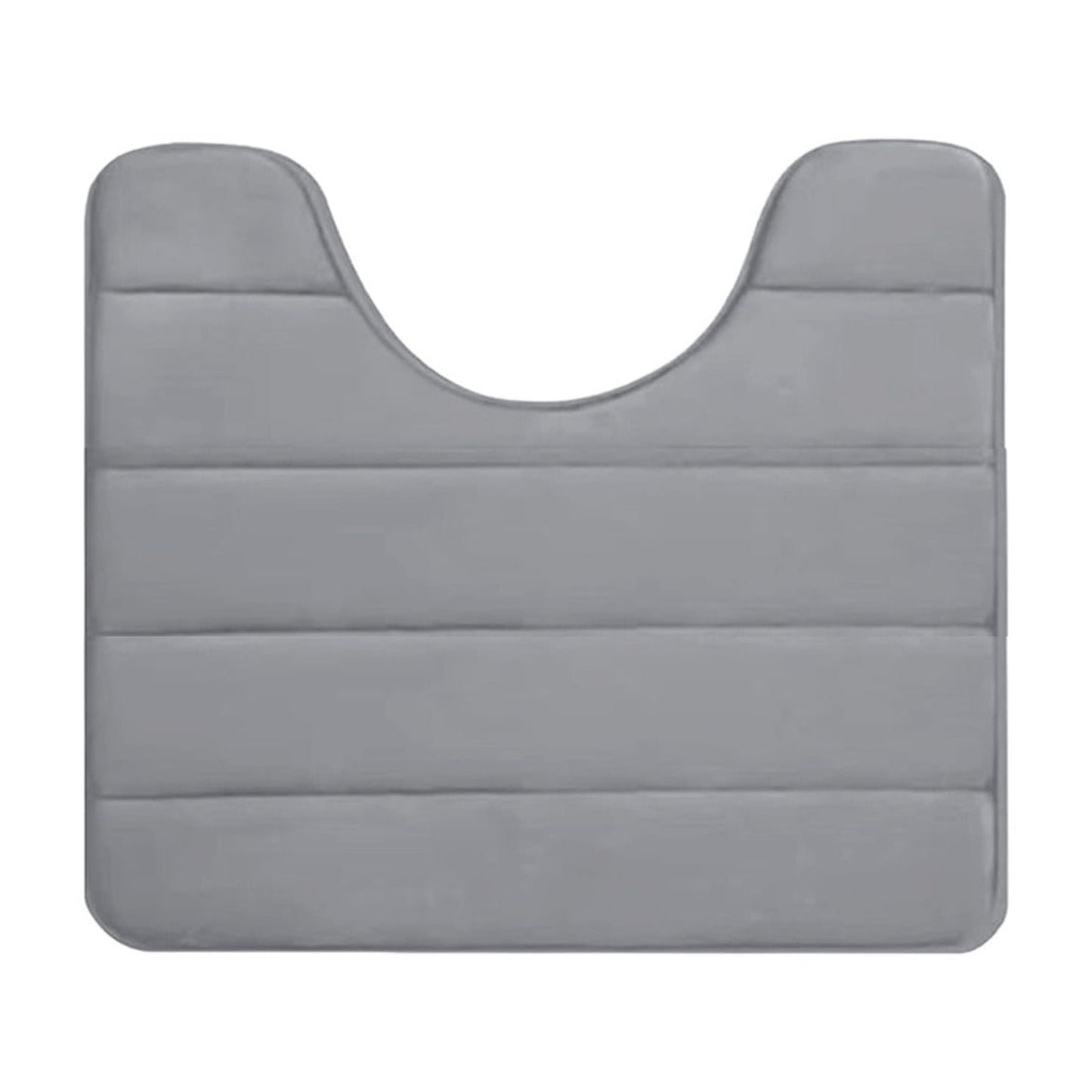 PALIFEUR Memory Foam Toilet Rug, Non-Slip Bathroom Rugs, Toilet Rugs U Shaped Washable, Commode Contour Rug, Soft Comfortable Super Water Absorption #1_Gray