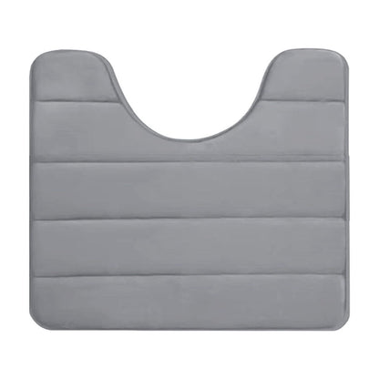PALIFEUR Memory Foam Toilet Rug, Non-Slip Bathroom Rugs, Toilet Rugs U Shaped Washable, Commode Contour Rug, Soft Comfortable Super Water Absorption #1_Gray