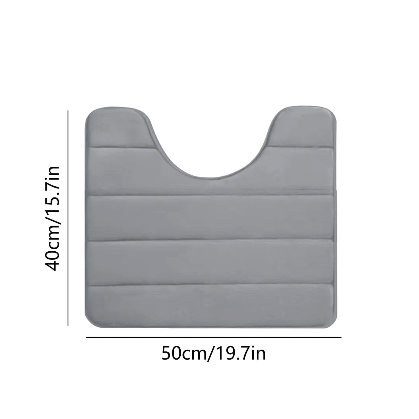 PALIFEUR Memory Foam Toilet Rug, Non-Slip Bathroom Rugs, Toilet Rugs U Shaped Washable, Commode Contour Rug, Soft Comfortable Super Water Absorption #1_Gray