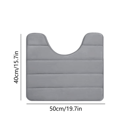 PALIFEUR Memory Foam Toilet Rug, Non-Slip Bathroom Rugs, Toilet Rugs U Shaped Washable, Commode Contour Rug, Soft Comfortable Super Water Absorption #1_Gray