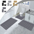 PALIFEUR Memory Foam Toilet Rug, Non-Slip Bathroom Rugs, Toilet Rugs U Shaped Washable, Commode Contour Rug, Soft Comfortable Super Water Absorption #3_Khaki