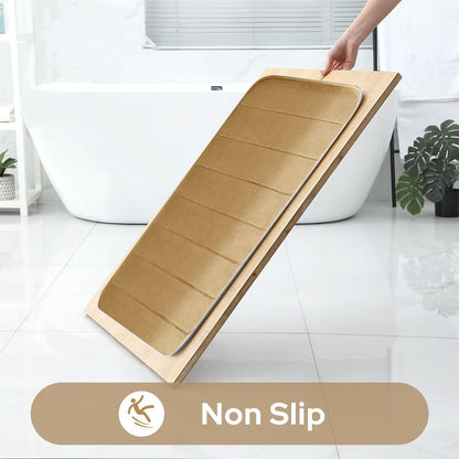 PALIFEUR Memory Foam Toilet Rug, Non-Slip Bathroom Rugs, Toilet Rugs U Shaped Washable, Commode Contour Rug, Soft Comfortable Super Water Absorption #3_Khaki