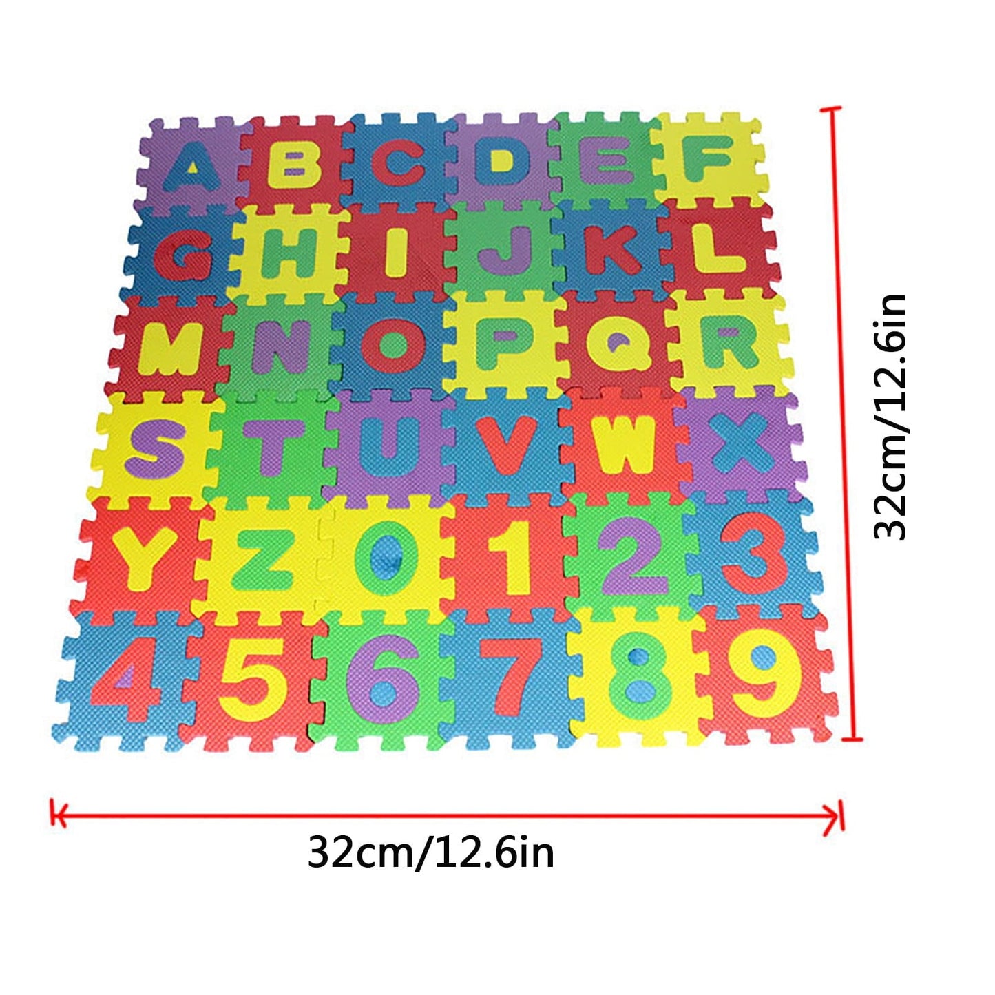 Clearance! PALIFEUR 36 PCS Kids Foam Play Mat, 12x12 Inch Number Alphabet Foam Puzzle Floor Mat,Soft Non-Slip Foam Tiles for Floor Kid Edges Play Mat Multicolor