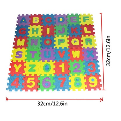 Clearance! PALIFEUR 36 PCS Kids Foam Play Mat, 12x12 Inch Number Alphabet Foam Puzzle Floor Mat,Soft Non-Slip Foam Tiles for Floor Kid Edges Play Mat Multicolor