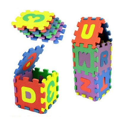 Clearance! PALIFEUR 36 PCS Kids Foam Play Mat, 12x12 Inch Number Alphabet Foam Puzzle Floor Mat,Soft Non-Slip Foam Tiles for Floor Kid Edges Play Mat Multicolor
