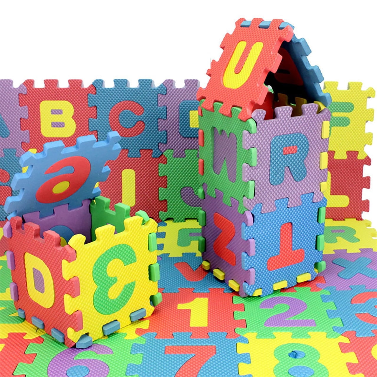 Clearance! PALIFEUR 36 PCS Kids Foam Play Mat, 12x12 Inch Number Alphabet Foam Puzzle Floor Mat,Soft Non-Slip Foam Tiles for Floor Kid Edges Play Mat Multicolor