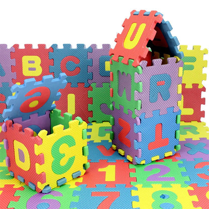 Clearance! PALIFEUR 36 PCS Kids Foam Play Mat, 12x12 Inch Number Alphabet Foam Puzzle Floor Mat,Soft Non-Slip Foam Tiles for Floor Kid Edges Play Mat Multicolor