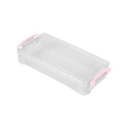 Tyidzon Plastic Pencil Case, Large Capacity Clear Pencil Box, Crayon Marker Box with Snap-Tight Lid, Plastic Pencil Cases, Pencil Box, Crayon Box Storage Pink