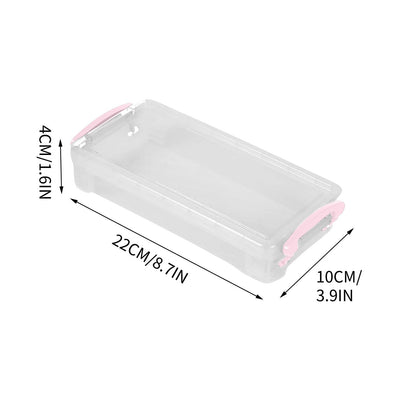 Tyidzon Plastic Pencil Case, Large Capacity Clear Pencil Box, Crayon Marker Box with Snap-Tight Lid, Plastic Pencil Cases, Pencil Box, Crayon Box Storage Pink