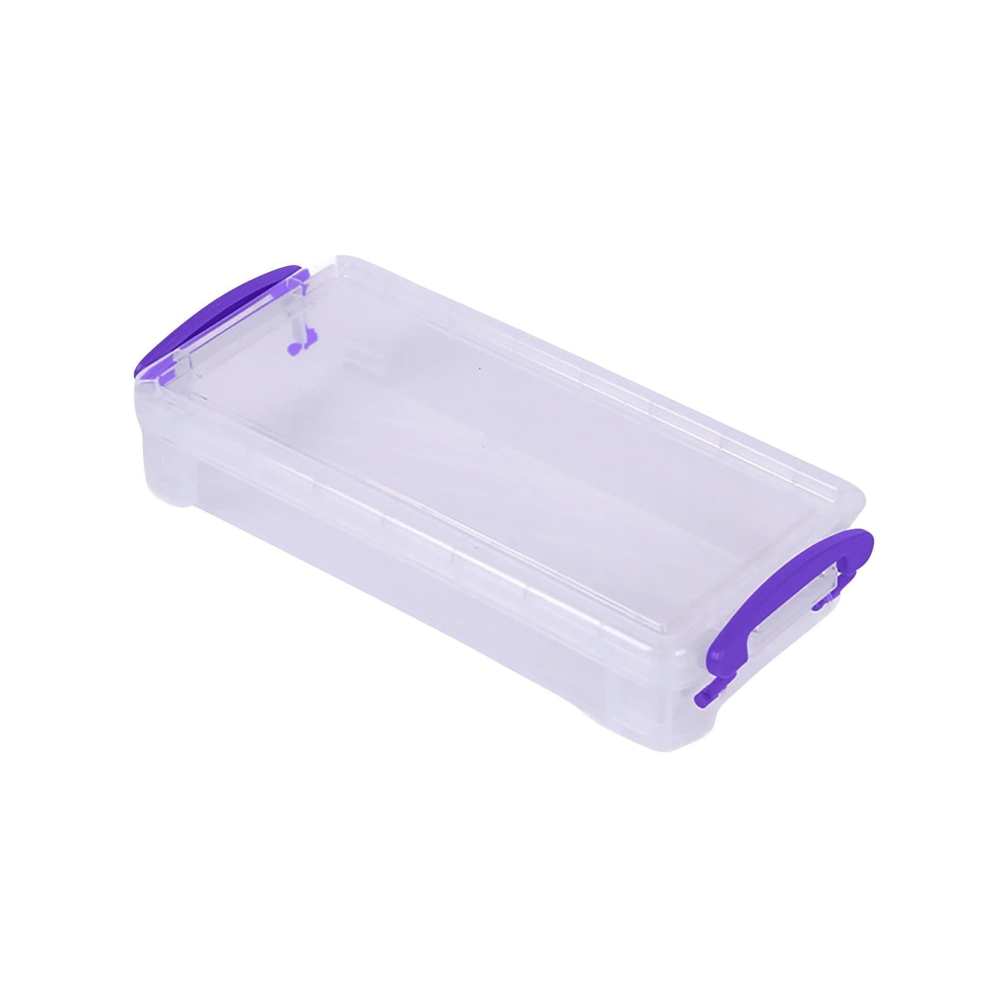 Tyidzon Plastic Pencil Case, Large Capacity Clear Pencil Box, Crayon Marker Box with Snap-Tight Lid, Plastic Pencil Cases, Pencil Box, Crayon Box Storage Purple