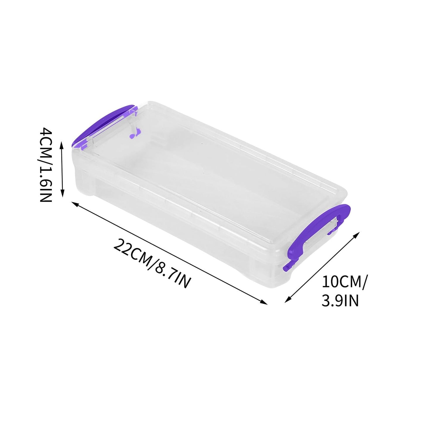 Tyidzon Plastic Pencil Case, Large Capacity Clear Pencil Box, Crayon Marker Box with Snap-Tight Lid, Plastic Pencil Cases, Pencil Box, Crayon Box Storage Purple