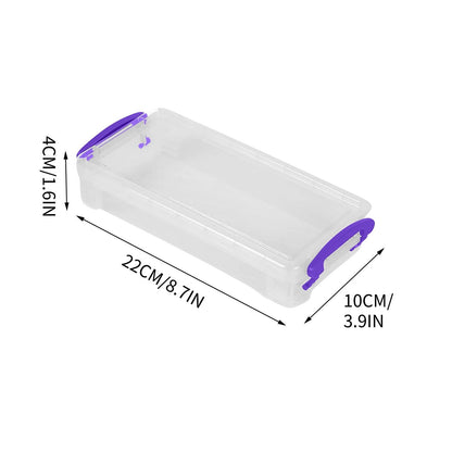 Tyidzon Plastic Pencil Case, Large Capacity Clear Pencil Box, Crayon Marker Box with Snap-Tight Lid, Plastic Pencil Cases, Pencil Box, Crayon Box Storage Purple