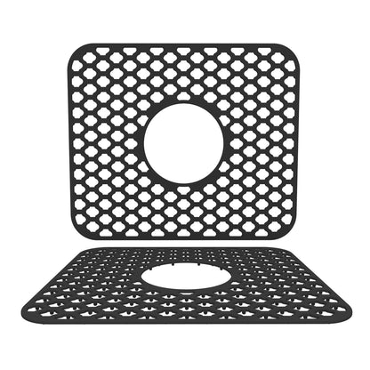 PALIFEUR Sink Protectors for Kitchen Sink, Silicone Kitchen Sink Mat, 13.6" x 15.6" Sink Mat Protects Sink from Stains, Damage, Scratches, Dishwasher Safe Sink Grids, Sink Mat, for Kitchen Black